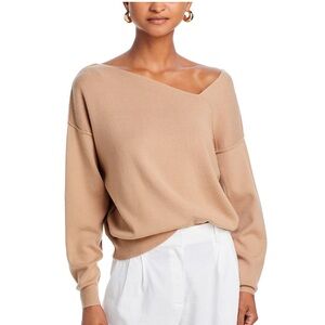 LINE & DOT Favorite Geometric Neck Sweater Taupe Size XS